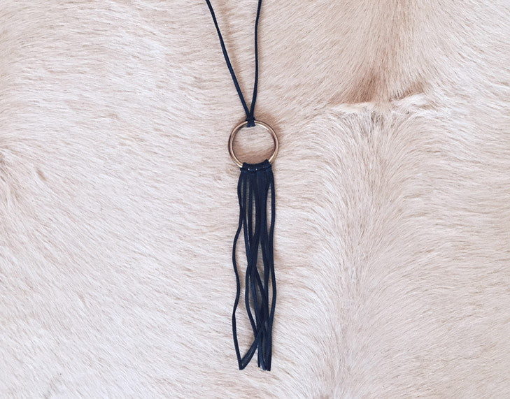 Lakota Leather Fringe Necklace