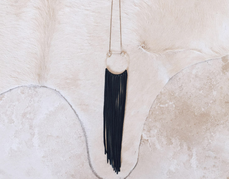 Pachamama Leather Fringe Necklace