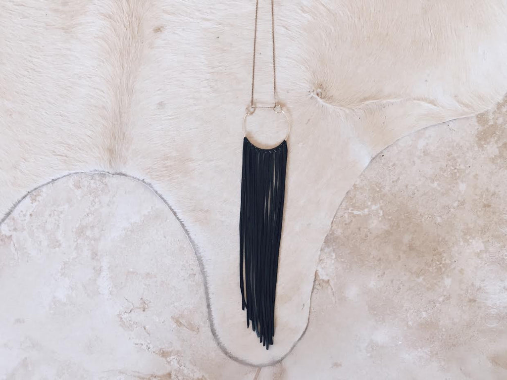 Pachamama Leather Fringe Necklace