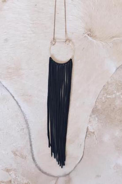 Pachamama Leather Fringe Necklace