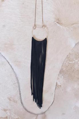 Pachamama Leather Fringe Necklace