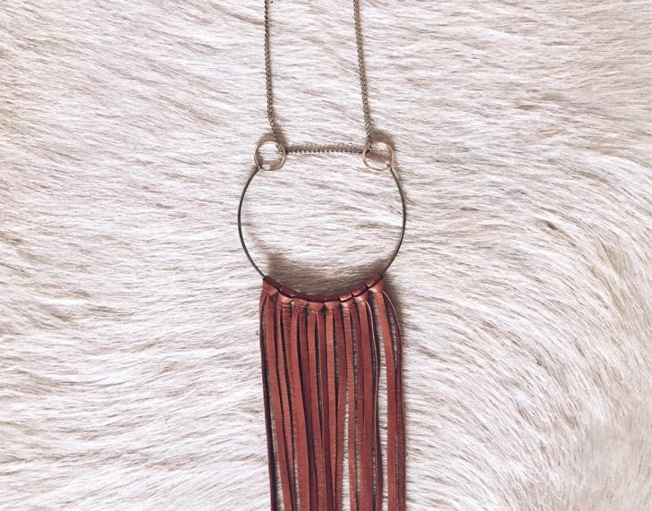 Pachamama Leather Fringe Necklace