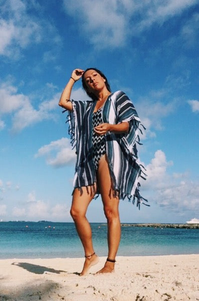 Serape Fringe Kimono Robe Cover-Up