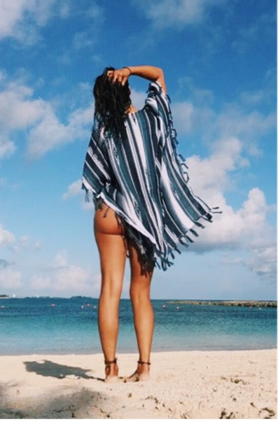 Serape Fringe Kimono Robe Cover-Up