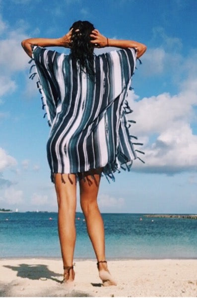 Serape Fringe Kimono Robe Cover-Up