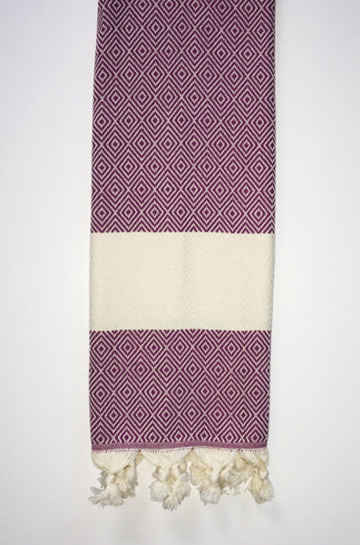 Hand Loomed Turkish Hand Towel Burgundy
