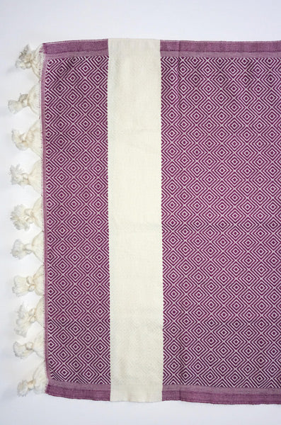 Hand Loomed Turkish Hand Towel Burgundy