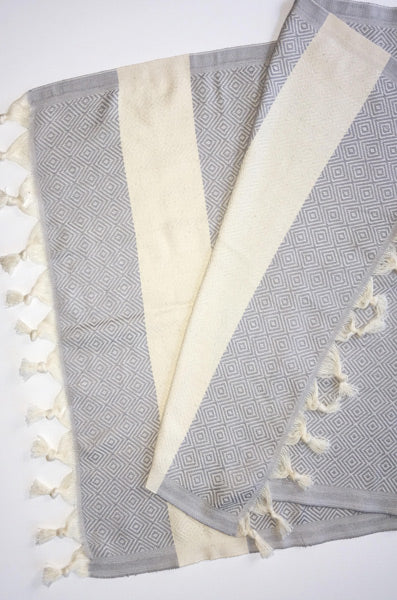 Hand Loomed Turkish Hand Towel Grey