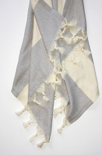 Hand Loomed Turkish Hand Towel Grey