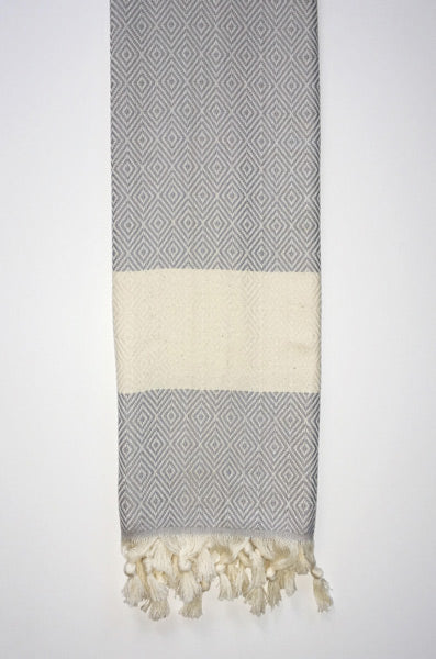 Hand Loomed Turkish Hand Towel Grey