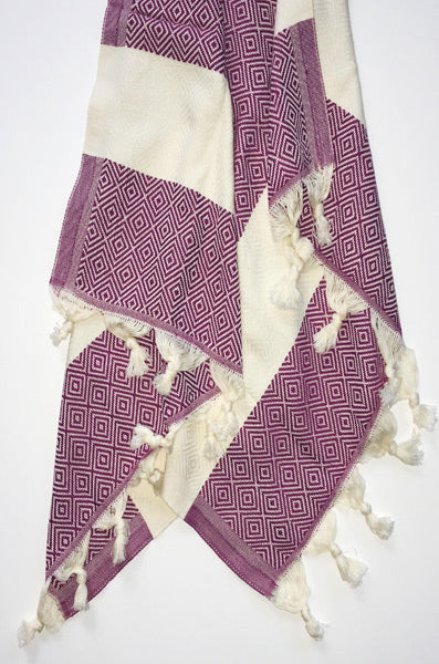 Hand Loomed Turkish Hand Towel Burgundy
