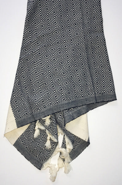 Hand Loomed Turkish Hand Towel Black