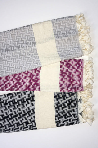 Hand Loomed Turkish Hand Towel Grey