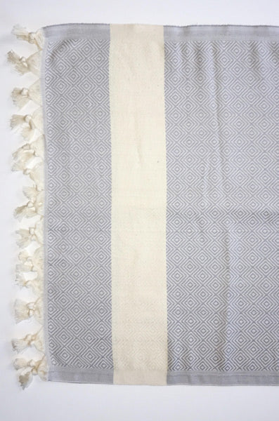Hand Loomed Turkish Hand Towel Grey