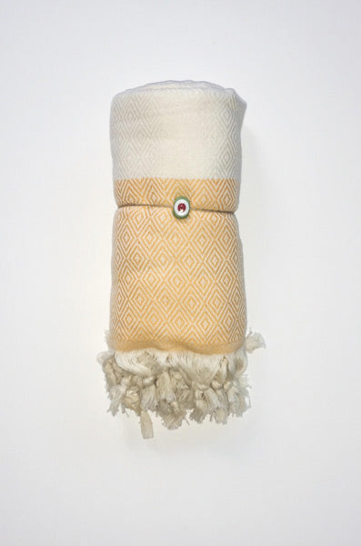 Hand Loomed Turkish Pestemal Towel Peach