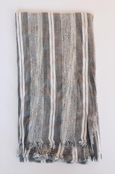 Boho Tribe Beach Scarf Sarong Scarf - Gray
