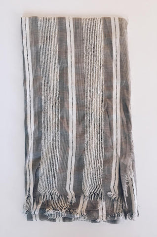 Boho Tribe Beach Scarf Sarong Scarf - Gray