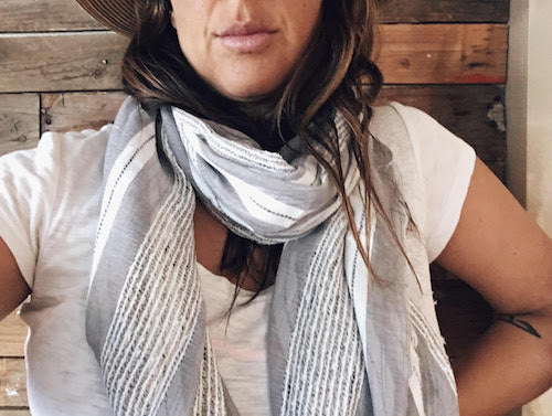 Boho Tribe Beach Scarf Sarong Scarf - Gray