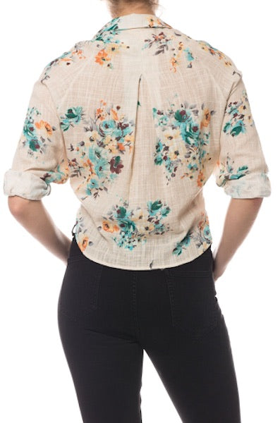 Floral Boho Tie Blouse